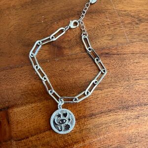 new sterling forever mindful yoga third eye enegry disc paperclip bracelet